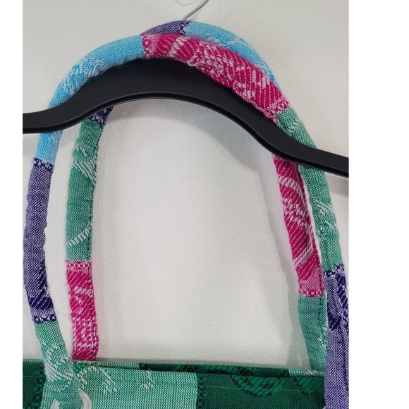 Manzanilla Mexico Tote Bag Colorful Zippered Tote Bright Fun Large Funky Tote - Picture 7 of 8